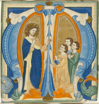 Christ Blessing Three Young Men, initial M from a Gradual by Maestro Daddesco