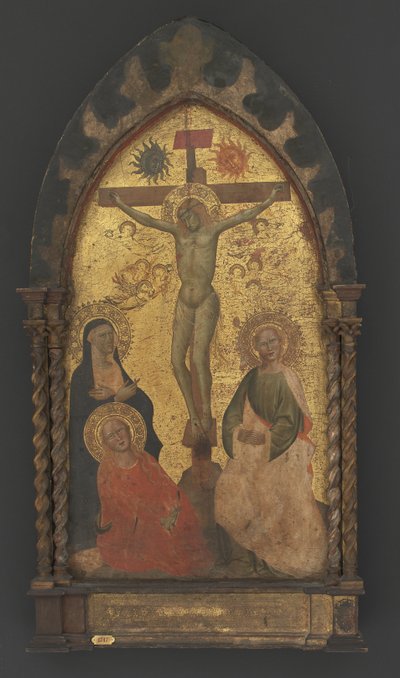 Christ on the Cross Mourned by the Virgin Mary and Saints Mary Magdalene and John by Maestro Francesco