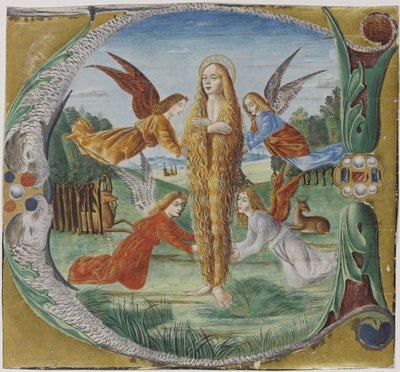 Saint Mary Magdalen Surrounded by Angels by Maestro del Salomone Wildenstein