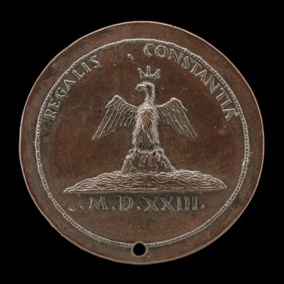 Crowned Eagle on a Mound Amid Waters [reverse], 1523 by Maffeo Olivieri