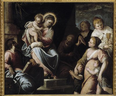 The Virgin and Child Surrounded by Theological Virtues: Allegory of Faith, Hope, and Charity by Maffeo da Verona