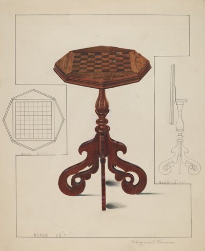 Checker-board Table-tilt Top by Magnus S. Fossum