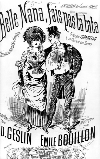 Front cover of a score sheet for the song 
