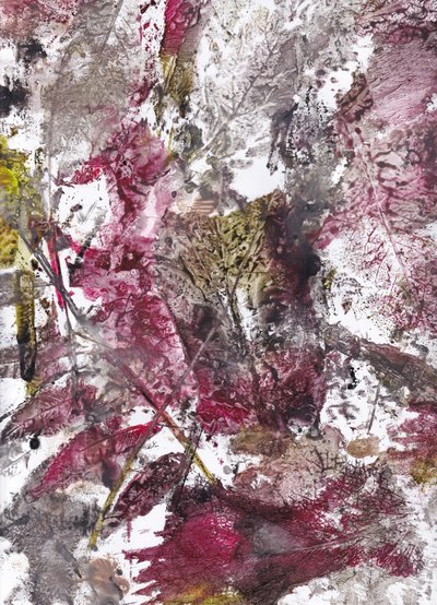 Crimson Botanical Imprints by Maira Ribena