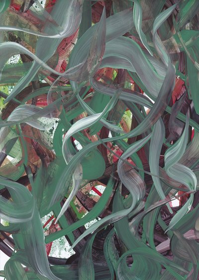 Flowing Green Abstract by Maira Ribena