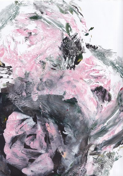 Pink Grey Dynamic Abstract by Maira Ribena