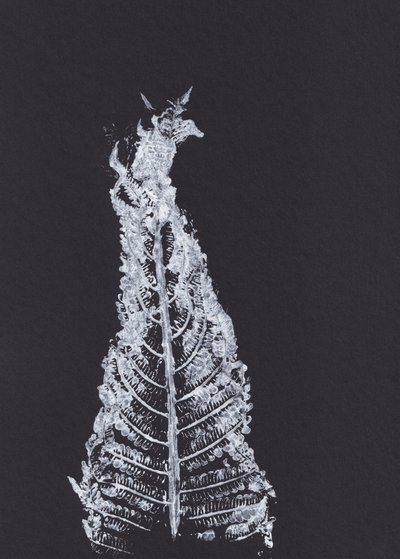 White Fern Silhouette by Maira Ribena