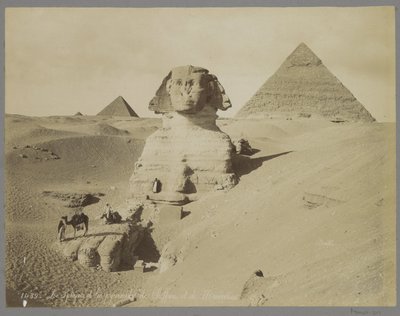 Sphinx and the Pyramids of Chephren and Mykerinos by Maison Bonfils