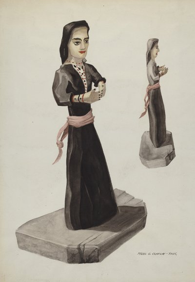 Bulto, Santa Rita, c. 1937 by Majel G. Claflin