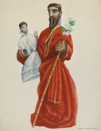 Carved and Painted Santo - San Jose by Majel G. Claflin