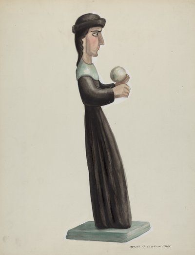 Carved and Painted Santo - Santa Rita by Majel G. Claflin