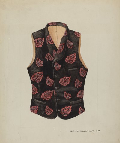 Embroidered Velvet Vest by Majel G. Claflin