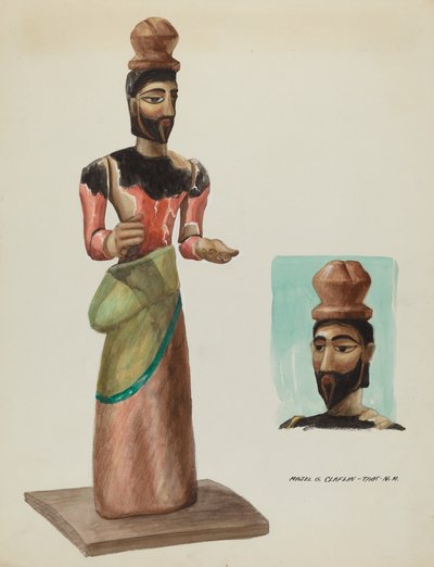 San Jose, Carved and Painted Wooden Santo by Majel G. Claflin