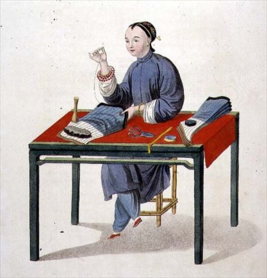 A Woman Making Stockings, plate 3 from 