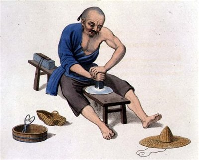 An Old Man Polishing Crystals, plate 55 from 