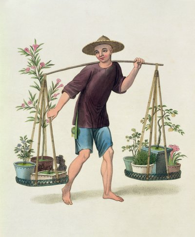 A Porter with Fruit Trees and Flowers, plate 16 from 