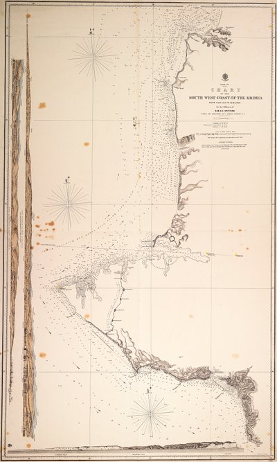 Black Sea, Chart of the South-West Coast of the Krimea from Cape Aia to Alma Bay. By the Officers of H.M.S.V. Spitfire. by Malby Malby