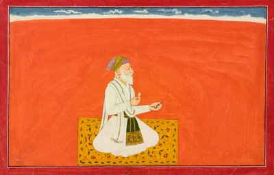 The Sage-Physician Dhanvantari, Folio from the Sixth Bhagavata Purana Series, ca. 1735-1740 by Manaku