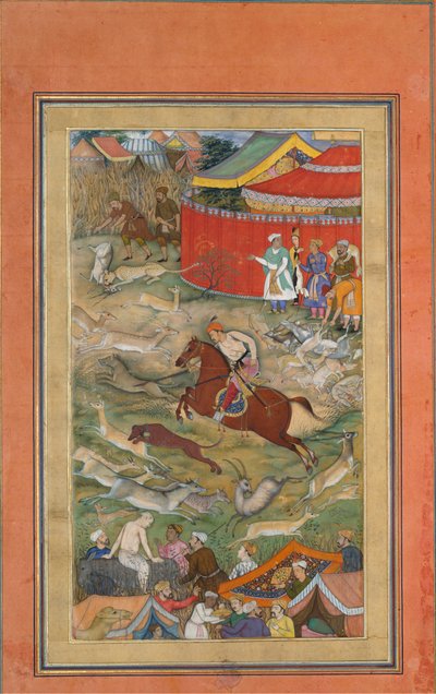 Hamid Bhakari Punished by Akbar, Folio from an Akbarnama by Manohar