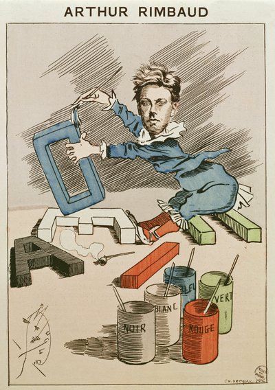 Caricature of Arthur Rimbaud from 