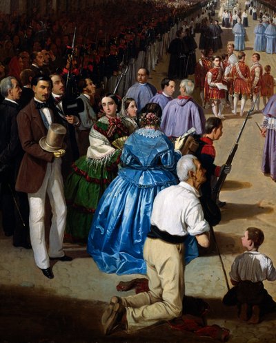 Procession of Corpus Christi in Seville in 1857 (detail) by Manuel Cabral y Aguado Bejarano