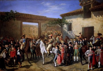 Horses Courtyard in the Old Bullfighting Square of Madrid by Manuel Castellano