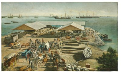 Disembarkation of the American at Ponce, Puerto Rico, 27th July 1898 by Manuel Cuyàs Agulló