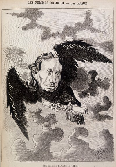 Cartoon of Louise Michel in a Raven by Luque by Manuel Luque