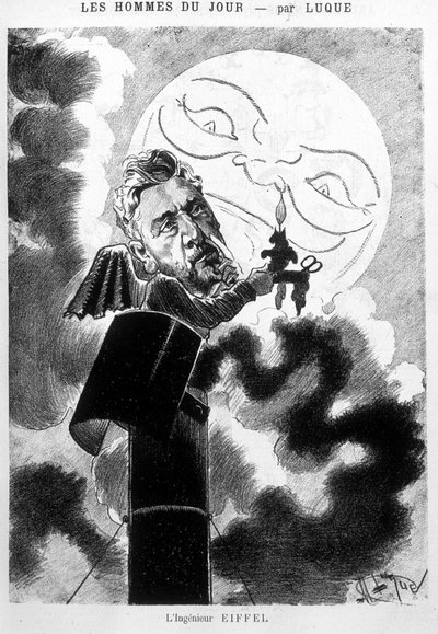 Cartoon of the Eiffel Engineer by Luque - The Cartoon of 19/03/1887 by Manuel Luque