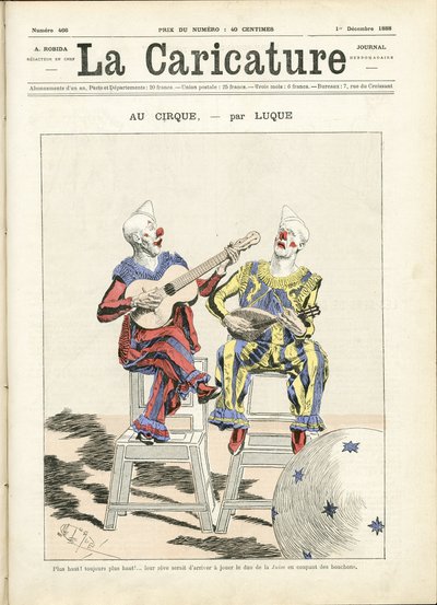 Illustration for the Cover of La Caricature (1880) by Manuel Luque