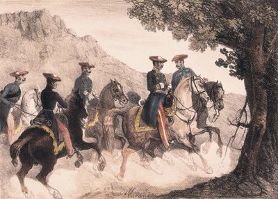 First Carlist War, Bruno de Villarreal and his staff by Manuel Miranda