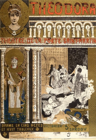 Theodora, at the Porte Saint Martin theatre in Paris. Illustration by Manuel Orazi by Manuel Orazi