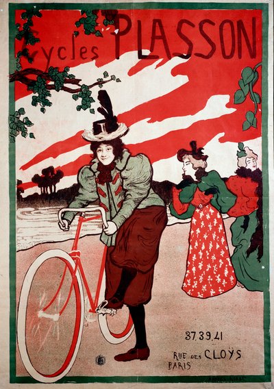 Belle Epoque: Advertising Poster for Cycles (Bicycles) Plasson by Manuel Robbe