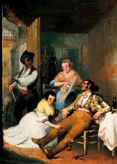 Women Visiting a Bullfighter by Manuel Roderiguez Guzman