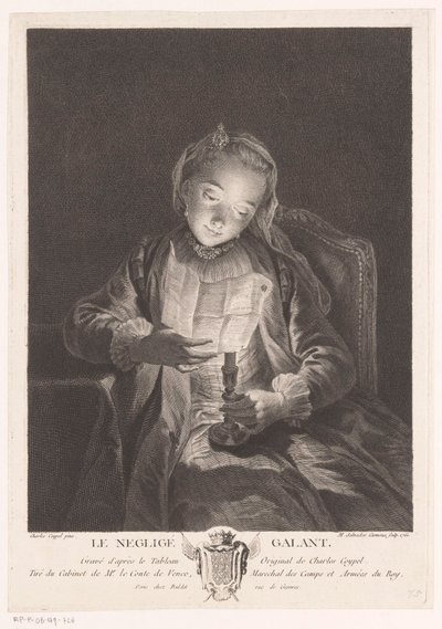 Girl Reading a Letter by Candlelight by Manuel Salvador Carmona