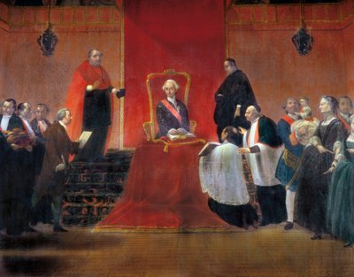 Charles III Taking Possession of the Canonry of Barcelona in 1759 (detail) by Manuel Tramulles