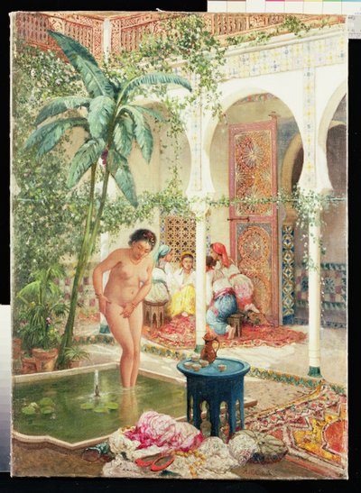 Women of the Harem at the Poolside by Marc Alfred Chataud