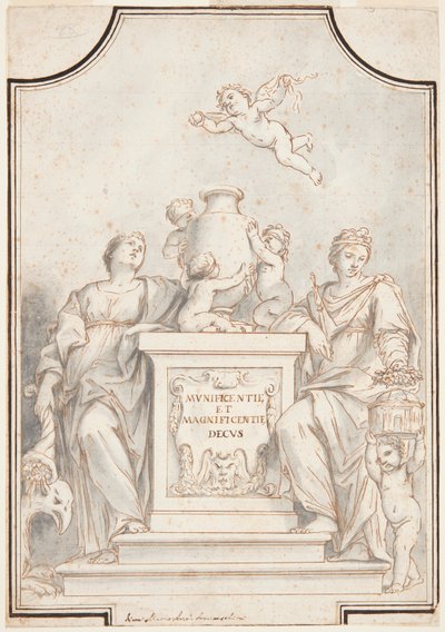 Design for a Monochrome Painting, Church of Corpus Domini, Bologna, Italy by Marc Antonio Franceschini