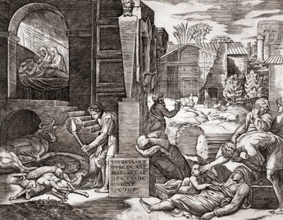 The Plague by Marcantonio (after) Raimondi