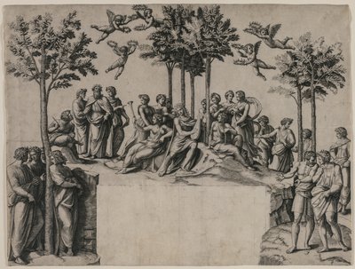 Apollo on Parnassus by Marcantonio Raimondi