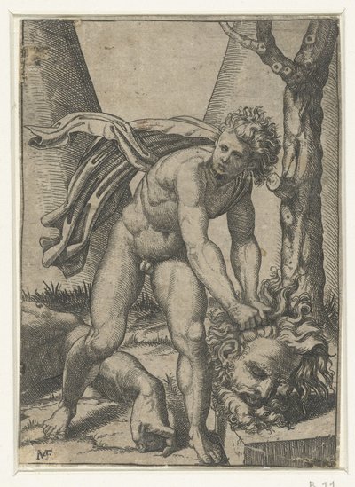 David with the Head of Goliath by Marcantonio Raimondi