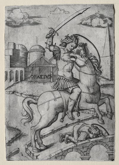 Horatius Cocles Defending the Sublician Bridge by Marcantonio Raimondi