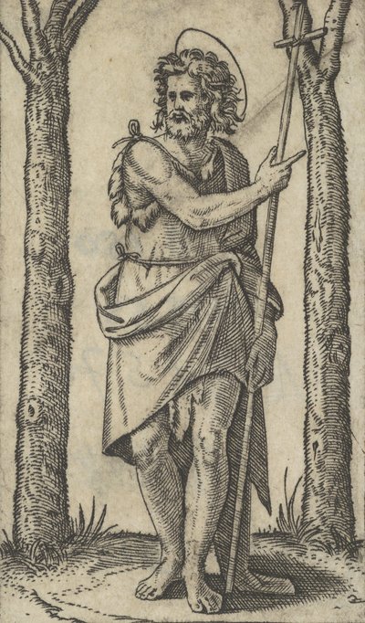 John the Baptist holding a staff, from the series 