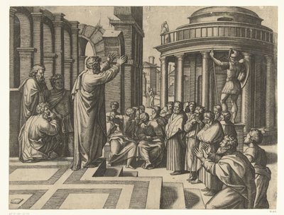 Paul Preaching in Athens by Marcantonio Raimondi