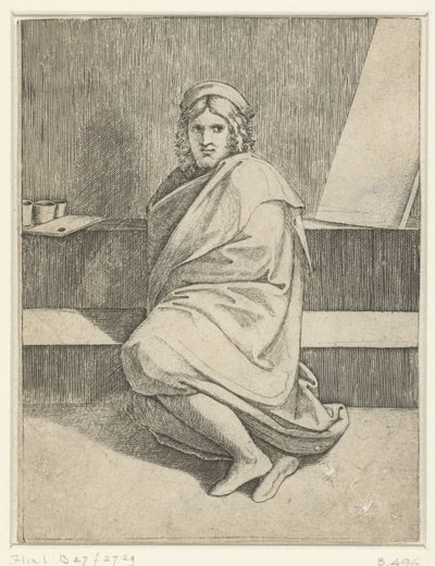 Portrait of painter Raphael by Marcantonio Raimondi
