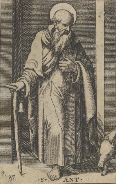 Saint Anthony, a Staff in His Right Hand, from the Series 