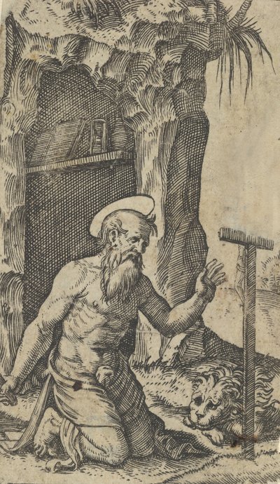 Saint Jerome kneeling before a crucifix, from the series 