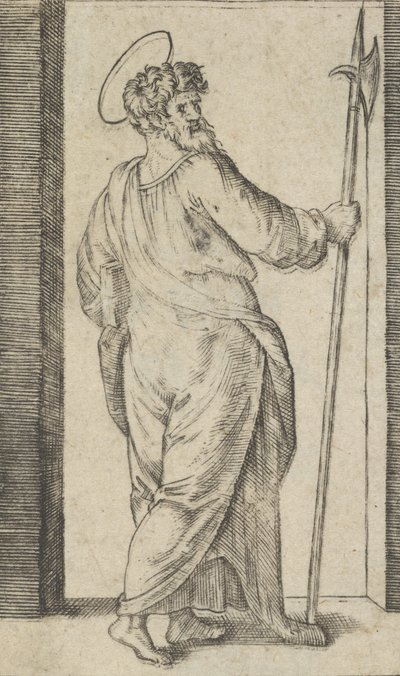 Saint Jude, Holding a Halberd in His Right Hand, from the Series 