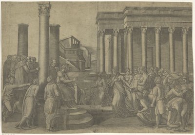 Solomon and the Queen of Sheba by Marcantonio Raimondi
