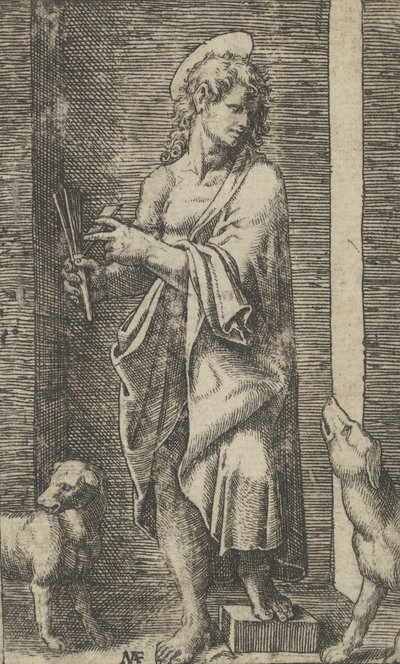 St Lazarus Flanked by Two Dogs, from the Series 